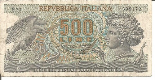 Italy 500 lire 1970 - italy,