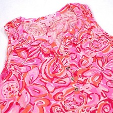 Canotta LILLY PULITZER donna L rosa stampa floreale Essie senza maniche scollo a V