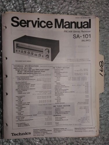 Technics panasonic 101 - technics, sa-101