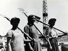 Foto vintage Russia, Miscelatrici del cemento, 1941, stampa 24x18 cm