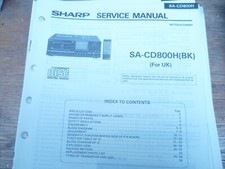 Sharp SA-CD800H (BK) Lettore CD Modello Regno Unito Manuale di Servizio ORIGINALE