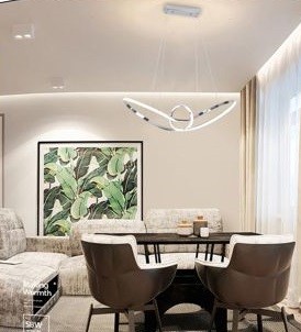 Lampadario led moderno argento - moderno,