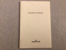 Certificato di Garanzia in Bianco Jaeger Le Coultre Vintage