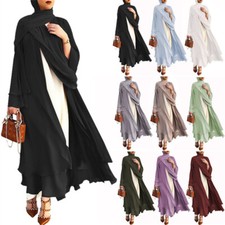 Abito musulmano donna aperto Abaya Dubai caftano kimono cardigan accappatoio caftano Ramadan