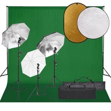 Kit per Studio Fotografico con Set Luci, Fondale e Riflettore vidaXL