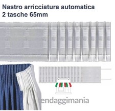 Fettuccia rigola per tenda arricciatenda 2 fili e 2 tasche ottima resa H 6,5 CM