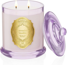 360G Candele Profumate Lavanda Vaniglia, 60 Ore Di Lunga Durata, Vasetto in Vetr