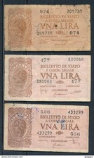°°° ITALIA - 1 LIRA 23/11/1944 (3) TUTTI I DECRETI °°°
