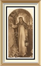 Stampa antica originale c1901 WILLIAM HOLMAN HUNT Gesù come LUCE DEL MONDO