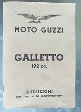 Libretto Istruzioni MOTO GUZZI GALLETTO 192 cc. - Uso E Manutenzione Maggio 1954