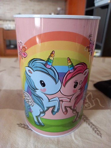 Salvadanaio metallo unicorni - metallo,