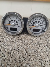 Mini Cooper S One R50 R52 R53 orologi doppi/gemelli cromati originali con sollevamento frontale 04-06 