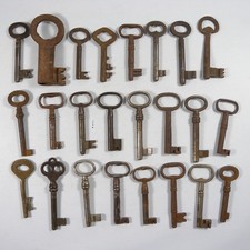 LOTTO STOCK 24 CHIAVI ANTICHE IN FERRO FORGIATO METALLO ANTIQUE KEYS - W292