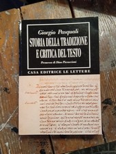 Giorgio Pasquali Storia della