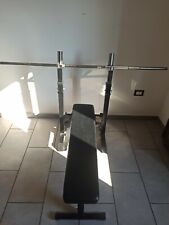 Panca piana con porta bilanciere più bilanciere 