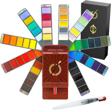 Pinturale Set Acquerelli Professionali, 56 Colori + Pennello Pittura | per Artis