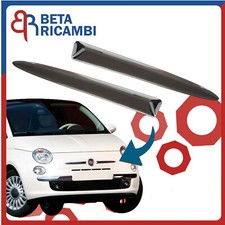 Kit Modanature Paraurti Anteriori Cromate Baffi Fiat 500 Dal 2007 al 2015 2 PZ