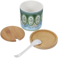  1 set di barattoli per spezie in ceramica con coperchio portacondimenti