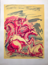 Aligi SASSU Morte di Patroclo acquaforte-acq.tinta e lito originale 1995 firmata