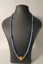 Collana perle vetro rara perla di Murano 19JH Koli beads HF01 old blue glass beads