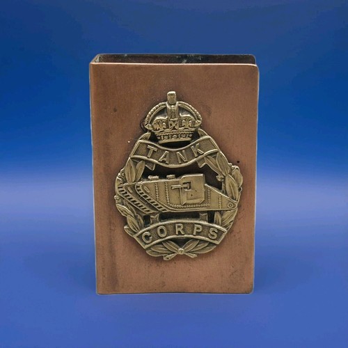 Vintage copper match case with - vintage,