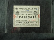 BIGLIETTO 1961 STADIO SAN SIRO LOI - ORTIZ INCONTRO PUGILATO MATCH BOXE EPOCA