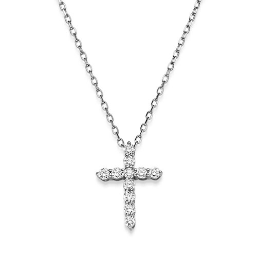 Collana croce oro bianco - oro,
