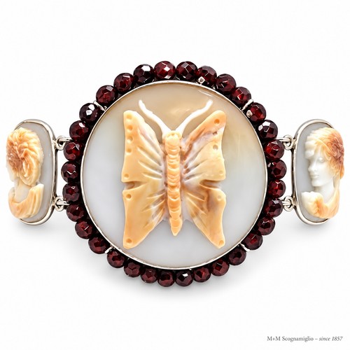 Bracciale argento 925 cammei - bracciale,