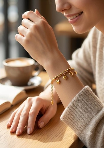 Bracciale acciaio gold con - bracciale,