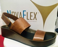Novaflex Sandalo Donna in pelle Comodo Plantare Morbido marrone 38