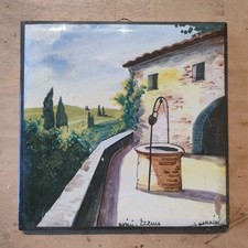 Mattonella in ceramica dipinta "Assisi" Donnini