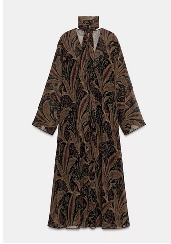 Abito midi zara marrone nero - midi,