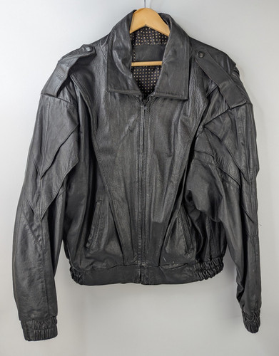Giacca pelle vintage colletto