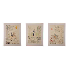 Scene equestri - Tre dipinti ad acquerello su cartoncino di Alessandro Nastasio