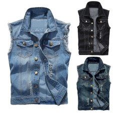 Giubbotto jeans uomo cappotto giubbotto jeans uomo autunno smanicato denim gilet top