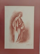 Gregorio Sciltian  Scena dal Vangelo, 1982  Sanguigna su carta, cm 44x30  firma