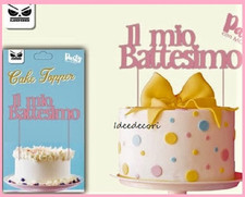 Cake topper il mio battesimo rosa decorazione per torta sopratorte bambina festa