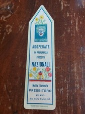 SEGNALIBRO D'EPOCA ORIGINALE MATITA NAZIONALE PRESBITERO PENNINO MILANO ED PORTA