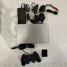 Console Sony PlayStation 2 Slim Silver Con Pad E Cavi PAL Testata E Funzionante