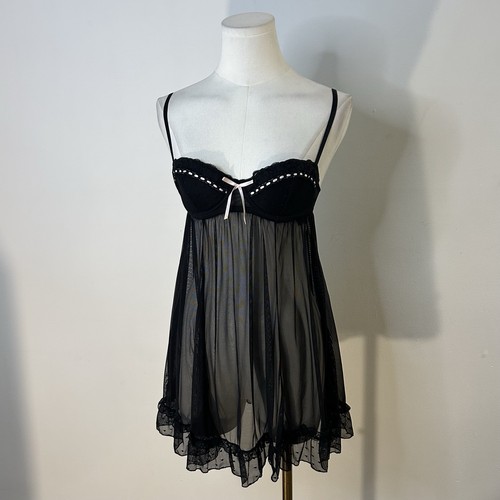 Y2k rosa nero babydoll bustier - rosa,