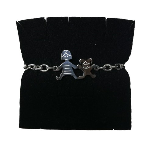 Bracciale acciaio rodiato - bracciale, in