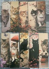 30 Segnalibri Gatti E Fiori In Stile Giapponese In Cartoncino