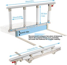 Sbarra per Letto Anziani Sponda Letto Barriera Sicurezza Griglia x Bambini 97x40