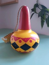 Bottiglia vintage Beccaro Cremidea anni 60 design maracas colorata, ancora piena