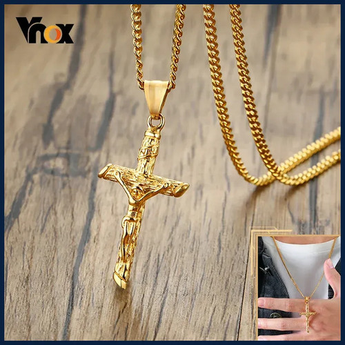 Collana croce acciaio - croce, inox