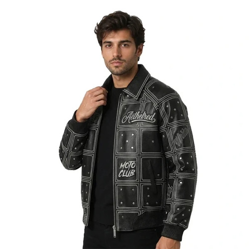 Giacca bomber pelle nera da - bomber,