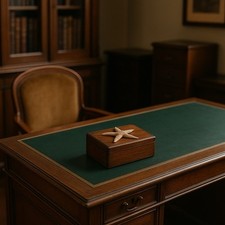 Scatola Per Francobolli Antica Anni 40 Con Stella Marina Vera 