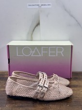 Ballerina Loafer Anna Pelle Rosa  Intrecciata Donna 38