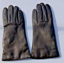 ✅Guanti da donna mis.7 in Pelle verde scuro e Cashmere 100% NUOVI Made in Italy