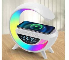 LAMPADA LED SVEGLIA CASSA BLUETHOOT CARICABATTERIE WIRELES OROLOGIO 3in1